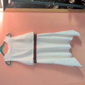 Julia Jordan Cream High Low Dress with Black and Red Accents